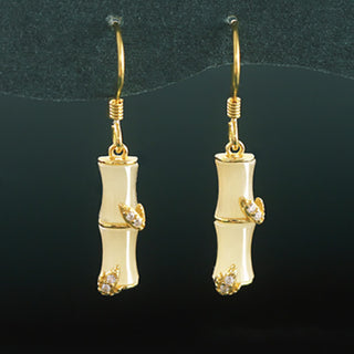 Buddha Gift 925 Sterling Silver Hetian Jade Chrysoberyl Cat Eye Red Agate Bamboo Luck Drop Earrings