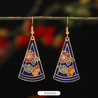 Buddha Gift Lotus Butterfly Flower Alloy Copper Enlightenment Drop Earrings