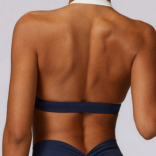 Buddha Gift Solid Color Halter Neck Bra Long Sleeve Crop Tank Top Pants Sports Fitness Gym Yoga Outfits