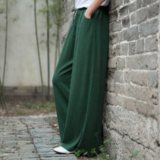 Buddha Gift Plain Wide Leg Pants Dance Women's Yoga Pants With Pockets