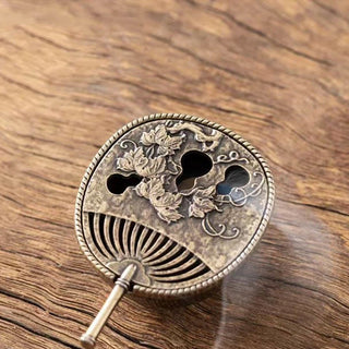 Buddha Gift Small Mini Gourd Fan Pipa Copper Alloy Incense Burner Decoration With Incense