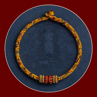 Buddha Gift Tibet Handmade Chinese Zodiac Natal Buddha Luck Strength Braided String Bracelet