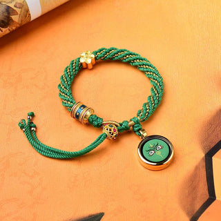 Buddha Gift Tibet Handmade Five God Of Wealth Luck Thangka Amulet Prayer Wheel Flower Charm Weave String Bracelet