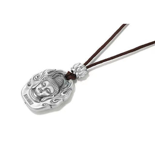 Buddha Gift Chinese Zodiac Natal Buddha Om Mani Padme Hum Lotus Compassion Necklace Pendant