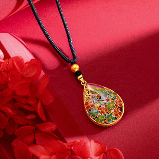 Buddha Gift Colorful Phoenix Flower Luck Strength Necklace Pendant