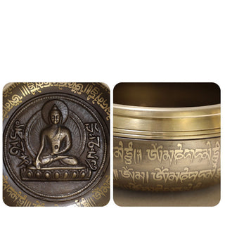 Buddha Gift Tibetan Sound Bowl Handcrafted for Focus and Meditation Peaceful Happiness Singing Bowl Set