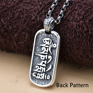 Buddha Gift 925 Sterling Silver Zakiram Goddess of Wealth Om Mani Padme Hum Peace Necklace Pendant