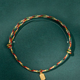 Buddha Gift Auspicious Fu Character Peace And Joy Luck Handmade Multicolored Child Adult Bracelet