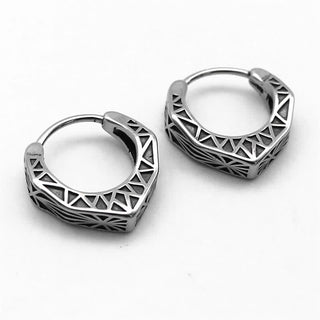 Buddha Gift Viking Hoop Titanium Steel Balance Earrings