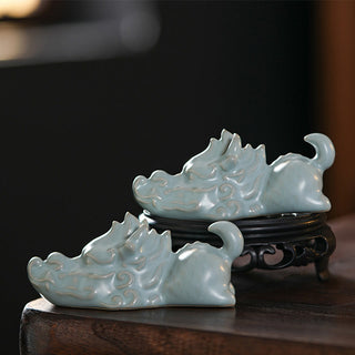 Buddha Gift Year Of The Dragon Luck Ceramic Tea Pet Home Figurine Decoration