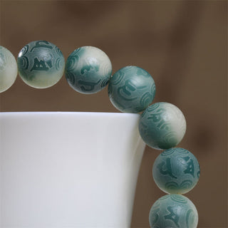 Buddha Gift Bodhi Seed Om Mani Padme Hum Engraved Keep Away Evil Spirits Bracelet