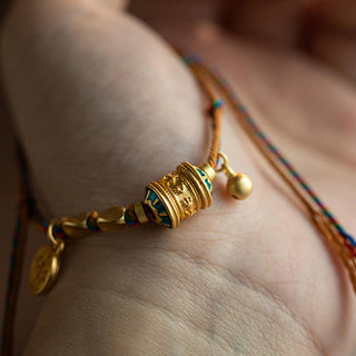 Buddha Gift Tibetan Handmade Om Mani Padme Hum Prayer Wheel Protection Strength String Bracelet