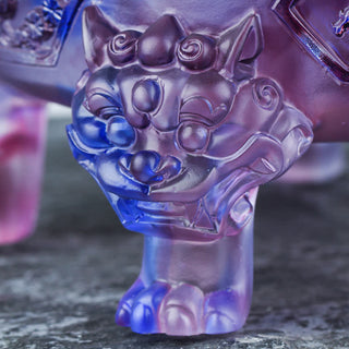 Buddha Gift Feng Shui Auspicious Dragon Handmade Liuli Crystal Rotatable Art Piece Luck Home Office Decoration