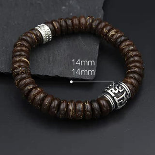 Buddha Gift Natural Tibetan Coconut Shell Om Mani Padme Hum Positive Bracelet