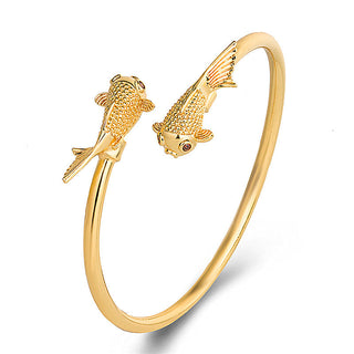 Buddha Gift Double Koi Fish Copper Prosperity Wealth Bracelet