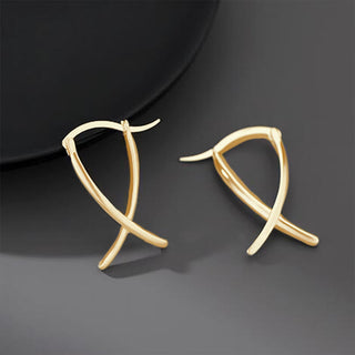 Buddha Gift Geometric Cross Design Luck Hoop Earrings