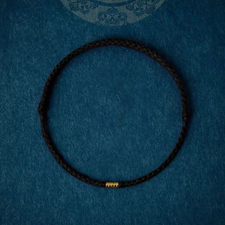 Buddha Gift 925 Sterling Silver Lucky Golden Bead Braided String Bracelet Anklet