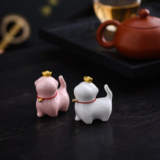 Buddha Gift Mini Lucky Cat Ingot Tea Pet Ceramic Home Desk Figurine Decoration