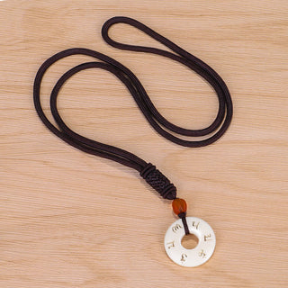 Buddha Gift Ivory Fruit Om Mani Padme Hum Engraved Protection Necklace Pendant