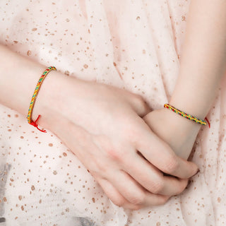 Buddha Gift 925 Sterling Silver Dragon Boat Festival Fu Character Zongzi Pattern Luck Handmade Multicolored Child Adult Bracelet