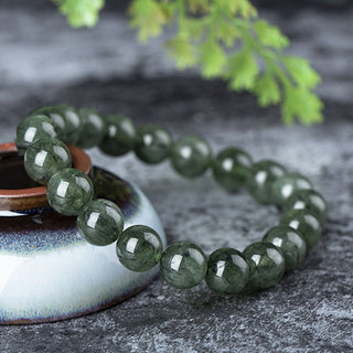 Buddha Gift Natural Green Crystal Blessing Wealth Bracelet