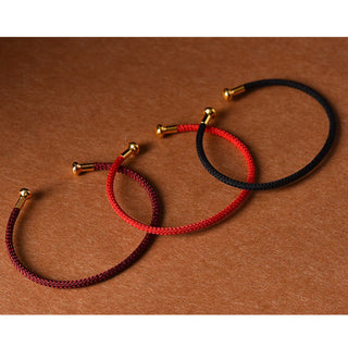 Buddha Gift Simple Design Handmade Luck Braid String Cuff Bracelet