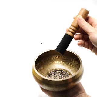 Buddha Gift Tibetan Sound Bowl Handcrafted for Yoga Mindfulness and Meditation Singing Bowl Set