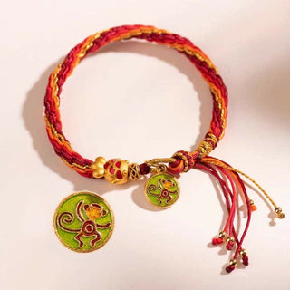 Buddha Gift Chinese Zodiac Handmade Koi Fish String Protection Reincarnation Knot Braid Bracelet