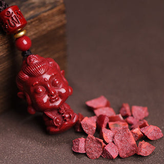 Buddha Gift Chinese Zodiac Natal Buddha Natural Cinnabar Amulet Keep Away Evil Spirits Necklace Pendant