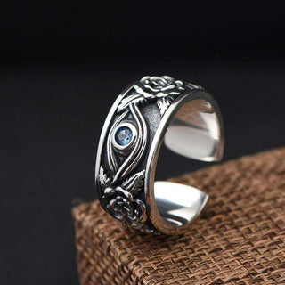 Buddha Gift Eye Of Horus Crystal Protection Adjustable Ring