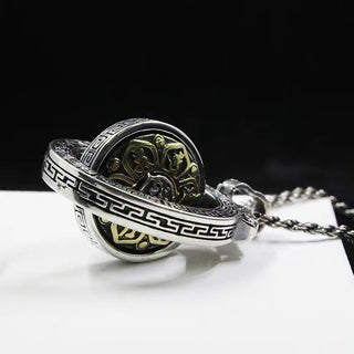 Buddha Gift Tibetan Om Mani Padme Hum Double Dorje Vajra Rotatable Purity Peace Necklace Pendant