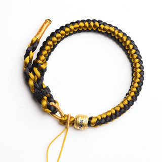 Buddha Gift Handmade Tibetan Black Gold Dragon Scale Rope Om Mani Padme Hum Purity Bracelet