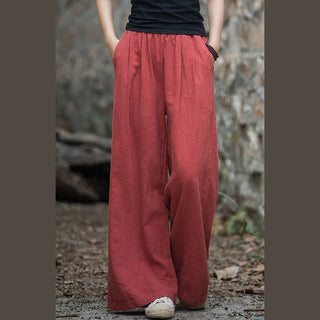 Buddha Gift Retro Wide Leg Pants Casual Women's Yoga Pants With Pockets