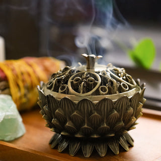 Buddha Gift Tibetan Lotus Shaped Purify Incense Burner