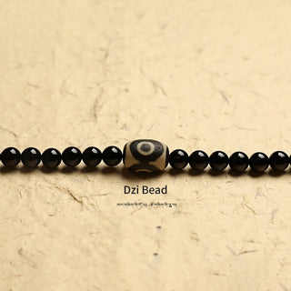 Buddha Gift Tibetan 108 Mala Beads Black Onyx Three-eyed Dzi Beads Protection Bracelet