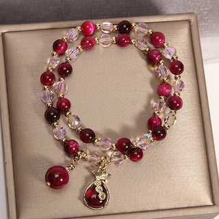 Buddha Gift Tiger Eye Pixiu Fox Money Bag Protection Self Confidence Double Wrap Bracelet