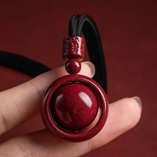 Buddha Gift Cinnabar Om Mani Padme Hum PiXiu Blessing Lucky Bead Necklace Pendant