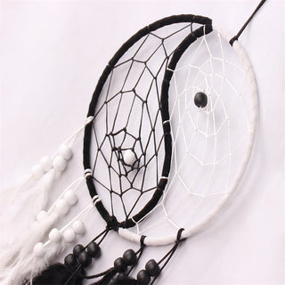 Buddha Gift Yin Yang  Dream Catcher Circular Net with Feathers Balance Decoration