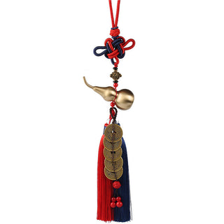 Buddha Gift Feng Shui Wu Lou Gourd Ancient Chinese Coins  Wealth Car Hanging Decoration