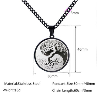 Buddha Gift The Tree of Life Titanium Steel Connection Necklace Pendant