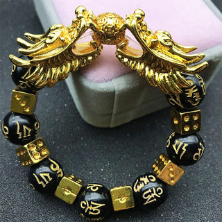 Buddha Gift Double Dragon Wealth Protection Bracelet