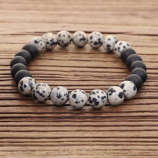 108 Mala Beads Zebra Jasper Frosted Stone Protection Tassel Bracelet (Extra 30% Off | USE CODE: FS30)
