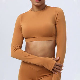 Buddha Gift 2Pcs Long Sleeve Backless Top Bra Leggings Pants Fitness Yoga Outfit Set