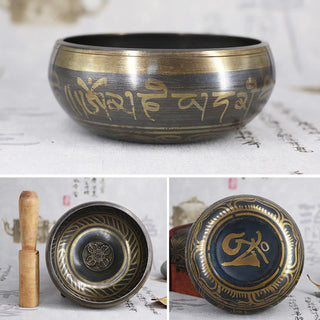 Buddha Gift Tibetan Meditation Bowl for Healing and Mindfulness Om Mani Padme Hum Singing Bowl