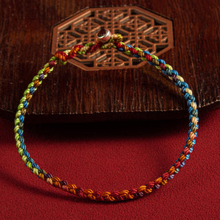 Buddha Gift "May you be blessed with peace and safety in all four seasons" Lucky Multicolored Bracelet