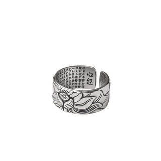 Buddha Gift Tibetan Lotus White Copper Enlightenment Ring