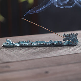 Buddha Gift Auspicious Dragon Strength Alloy Incense Burner Decoration
