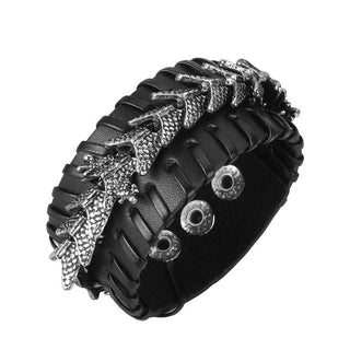Buddha Gift Dragon Leather Protection Weave Bracelet