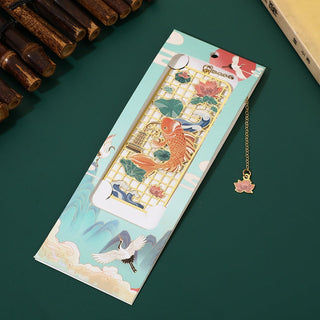 Buddha Gift Elk Koi Fish Crane Nine Tailed Fox Metal Brass Hollow Bookmark
