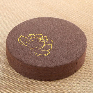 Buddha Gift Lotus Embroidery Cotton Linen Meditation Seat Cushion
